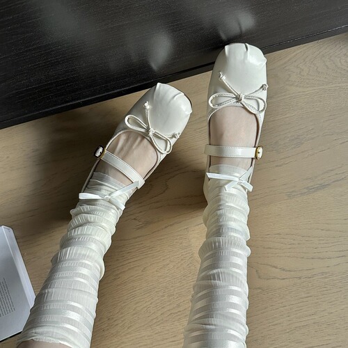 Flatform Evening Shoes with Gentle Mary Jane Style, Women's Shoes – 2024 New Arrival, Summer Collection, French-Style Silver Ballet Flats