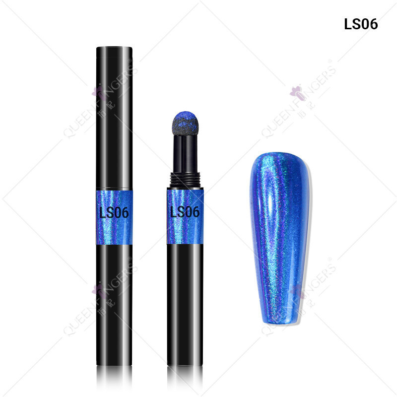 Concubina arte de uñas de lujo oro láser plata brillo espejo mágico pluma de la harina espejo cojín de aire pluma de color camaleón pluma mágica