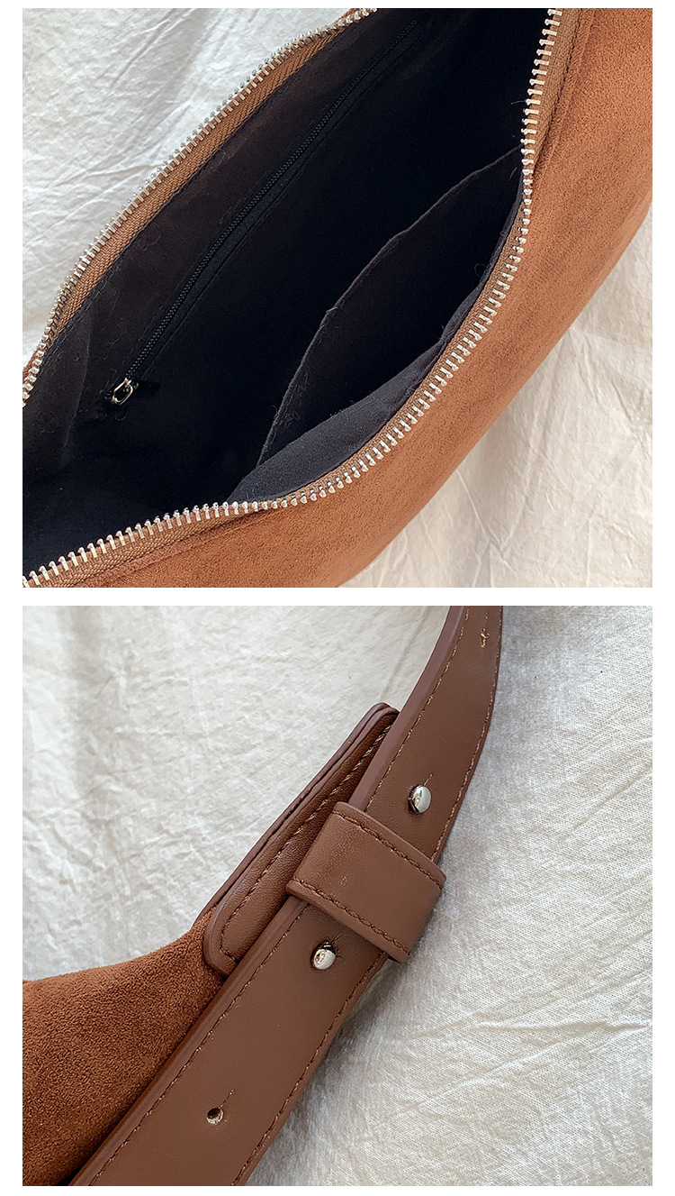 Suede autumn edition women, Japanese Korean niche hand-held dumpling bag, plush fashionable and simple new shoulder bag_voghion.com