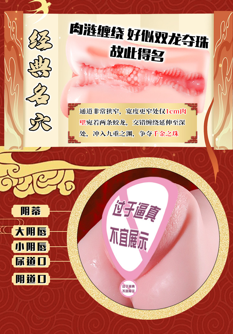 Jiuai Half-Body Male Masturbator TPE Torso with Realistic Entry, Non-Inflatable — detail image 2