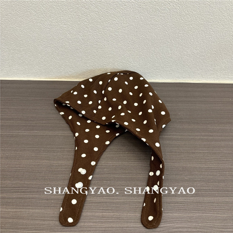 儿童帽子可爱女童ins早秋森系风碎花护耳帽 幼儿防风时尚系带帽子|undefined