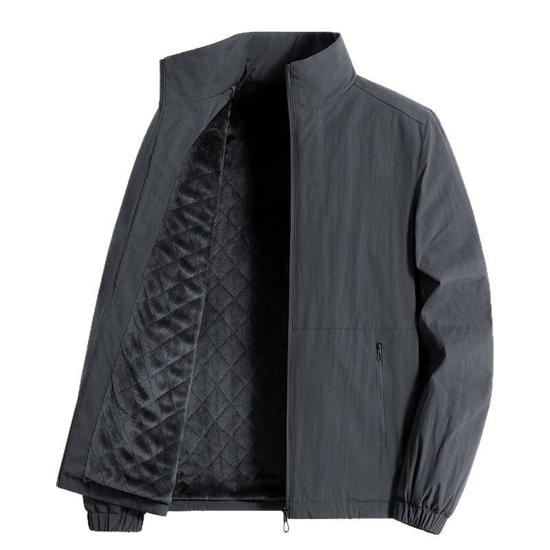 Cross-border chaqueta para hombres otoño y invierno nuevo deportivo ocio relajado cuello de pie a prueba de viento abrigo de carga caliente tamaño grande image 6