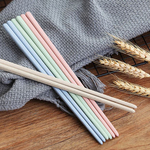 Wheat straw chopsticks 23cm color plastic chopsticks Chinese household chopsticks supermarket promotional small gift logo