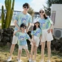 四口夏季扎染旅游t恤