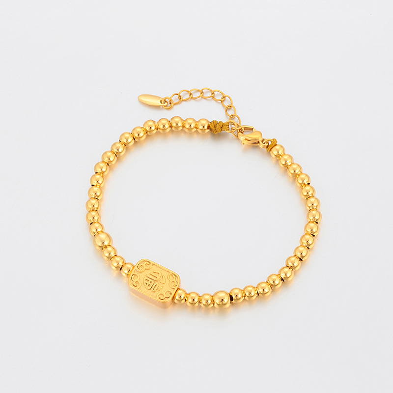 Xuping Europa y los Estados Unidos pulsera de esferas transfronterizas aleación de cobre chapado 24k marca cuadrada geométrica ligera de lujo temperamento joyas al por mayor mujeres