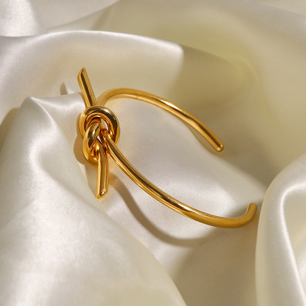 Fashion Bow Knot Stainless Steel Plating Bangle 1 Piece