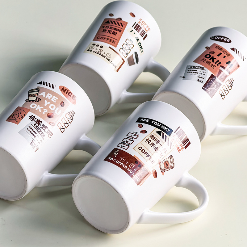 Taza de café de alto valor facial, taza de escritorio, taza de regalo, taza de texto creativa, taza de regalo personalizada