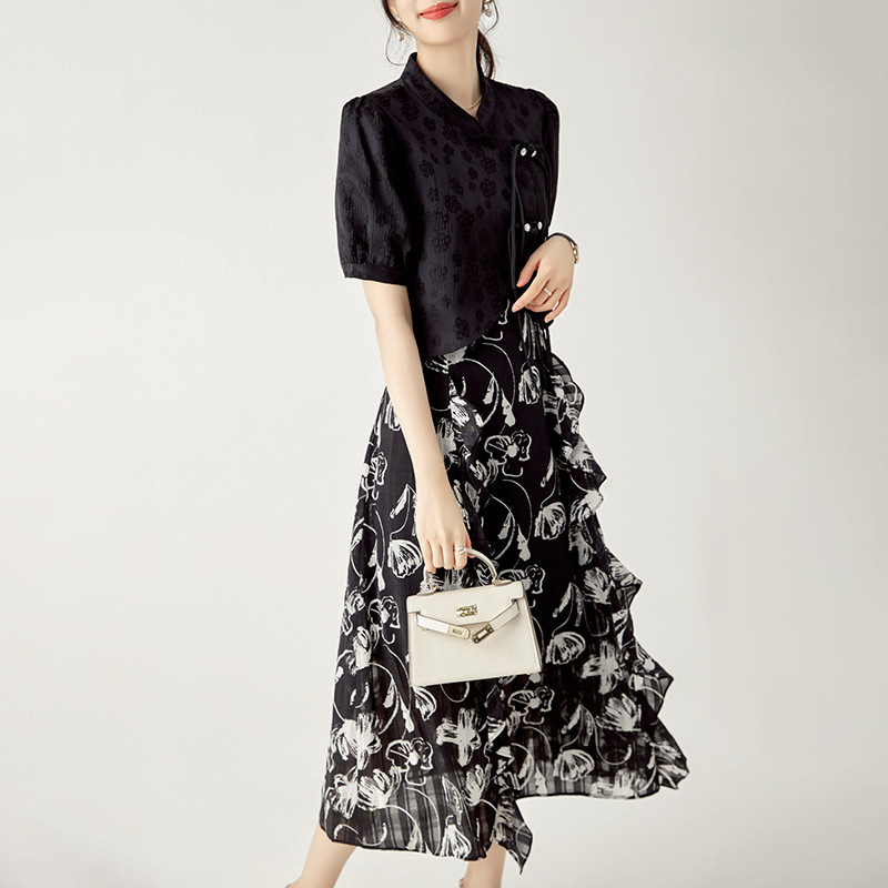 Bộ quần áo mặc nhà nữ cotton tay ngắn mùa hè — 2411401 - Hạnh chi tiết 1