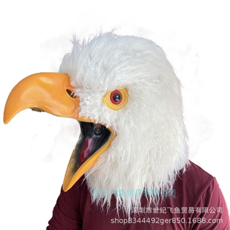 Águila máscara águila cabeza cubierta Halloween simulación animal Bulldog loro máscara realista animal cabeza cubierta