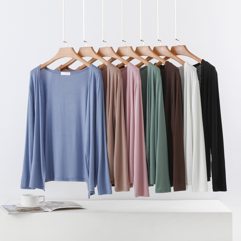 Modal Thin Cardigan for Women, Long-Sleeve Sun Protection Outerwear, Air Conditioning Shirt, Shawl, Casual Versatile Plus-Size Jacket Top Modal Thin Cardigan for Women, Long-Sleeve Sun Protection Outerwear, Air Conditioning Shirt, Shawl, Casual Versatile Plus-Size Jacket Top