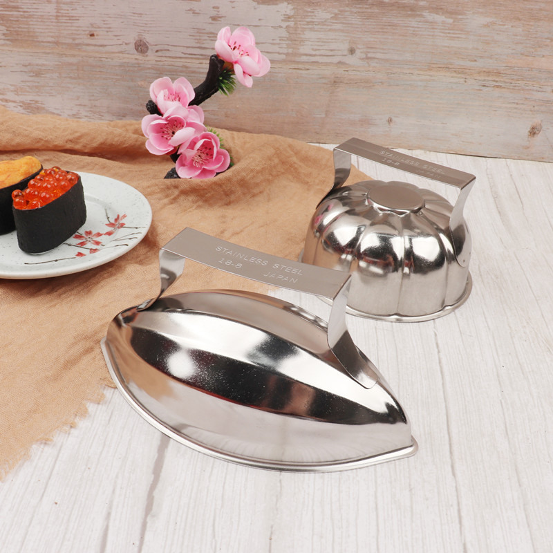 Japanese Sushi Rice Mold Cooking Pumpkin Mold Papaya Plum Blossom Stainless Steel Rice Ball Rice Egg Wrapped Rice Boat-Shaped Tableware