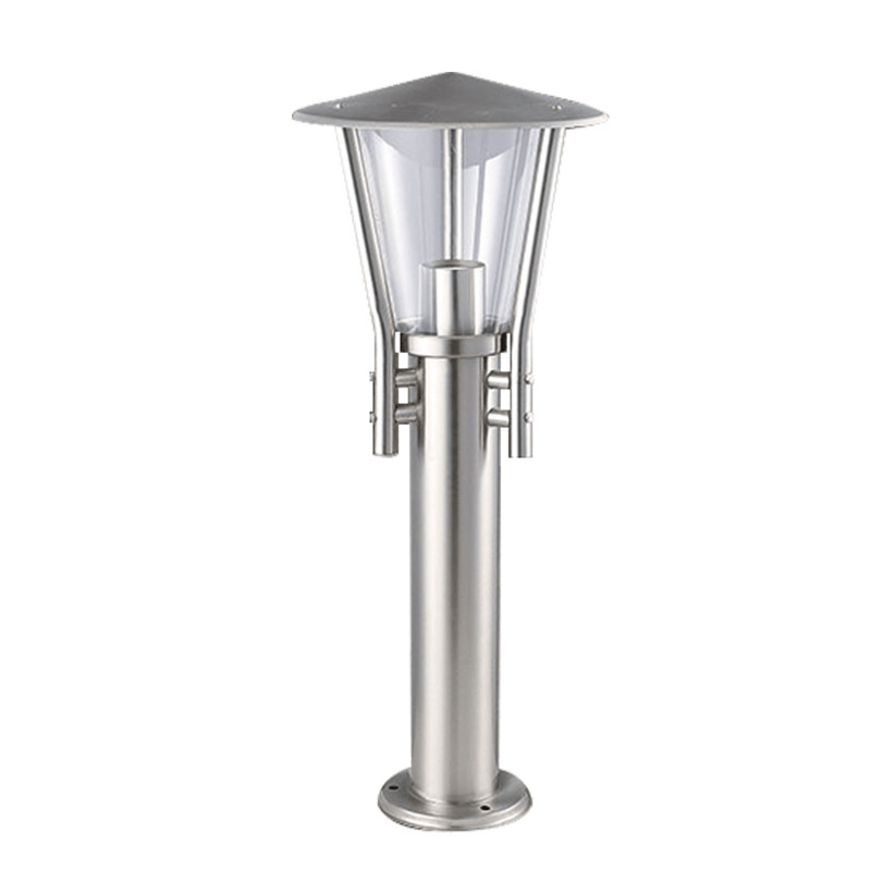 lámpara de césped exterior simple acero inoxidable lámpara de patio villa jardín lámpara de césped enchufable parque lámpara de pared columnar