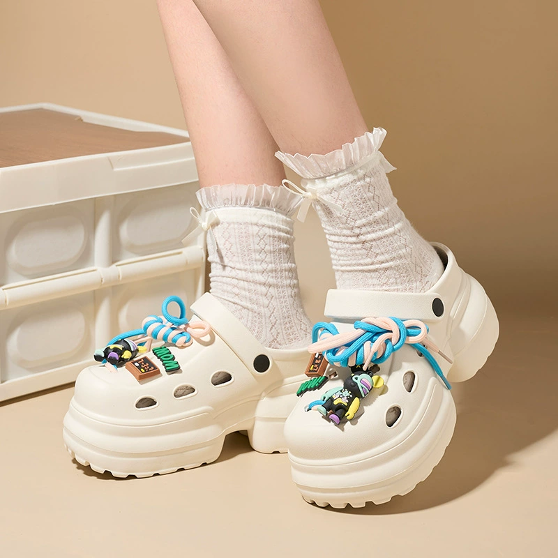 Обувь с дырками 2024 новая EVA толстое дно увеличивается