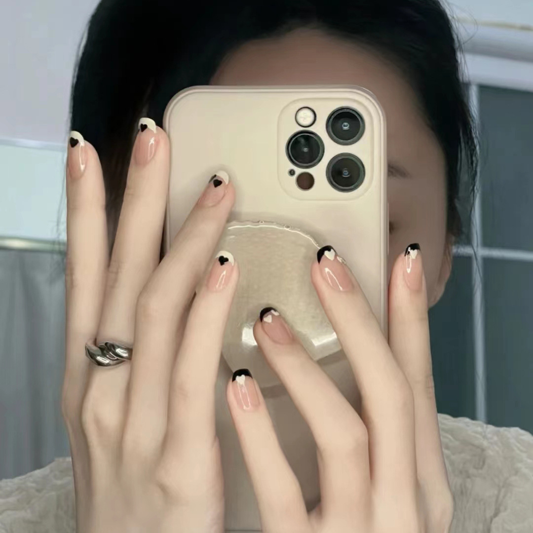 M248鸳鸯法式黑白爱心 (2)