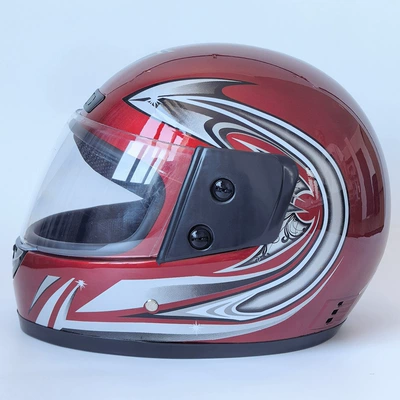 Car Helmet Riding | Motosiklet kaskı (dəbilqə) - red-flower-no-1