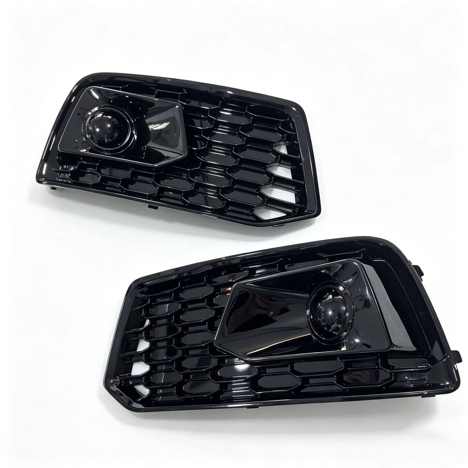 Applicable to 2018 2019 2020 Audi Q5 Fog Light Frame Grille Modification Rsq5 Mesh Glossy Black Non Sline
