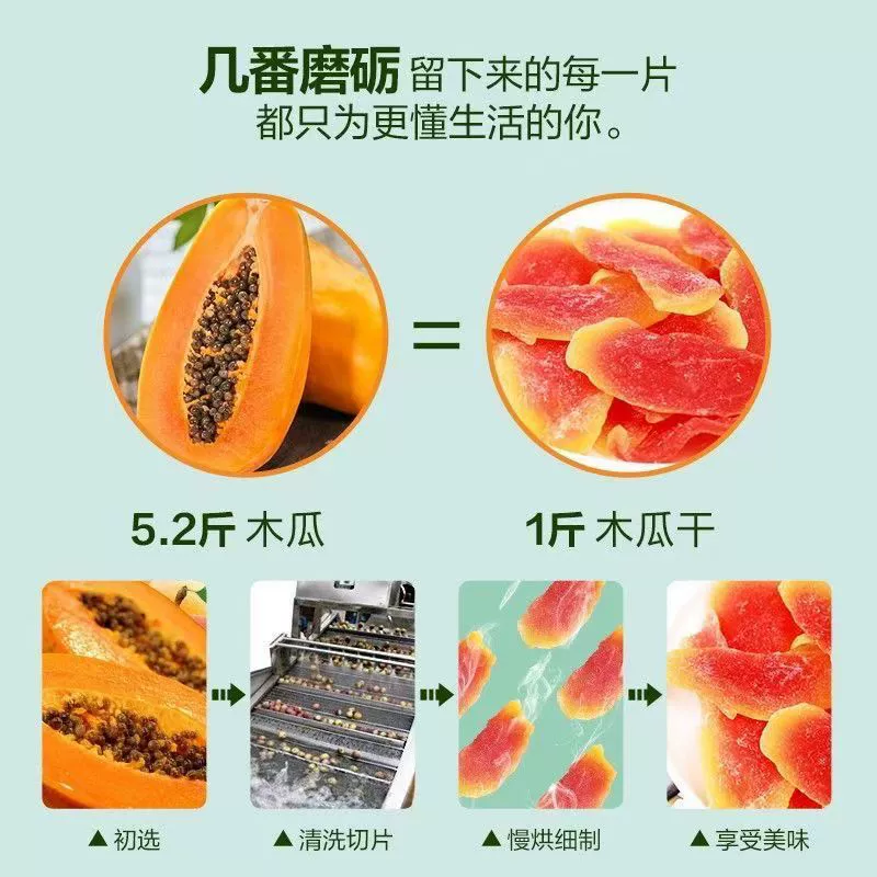 Red Heart Papaya dried dried fruit wholesale 500g sweet and delicious fresh papaya sliced ​​casual snacks