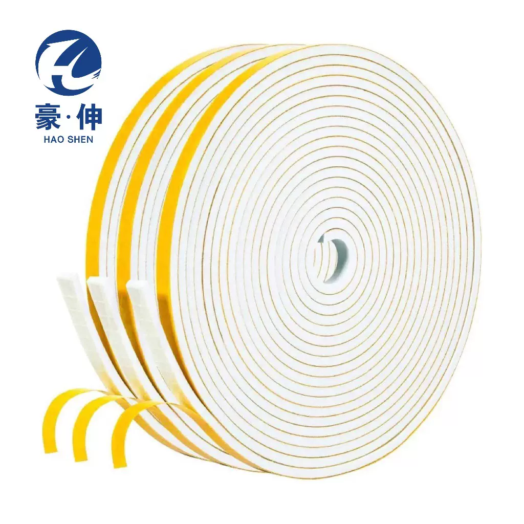 白色泡沫密封条 eva泡棉密封条 网格胶自粘CR泡沫氯丁橡胶密封条