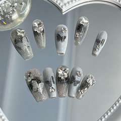 Handmade Glitter Diamond Starlight Shimmering Butterfly Ins Nail Art Medium Long Waterproof Nail Art Nail