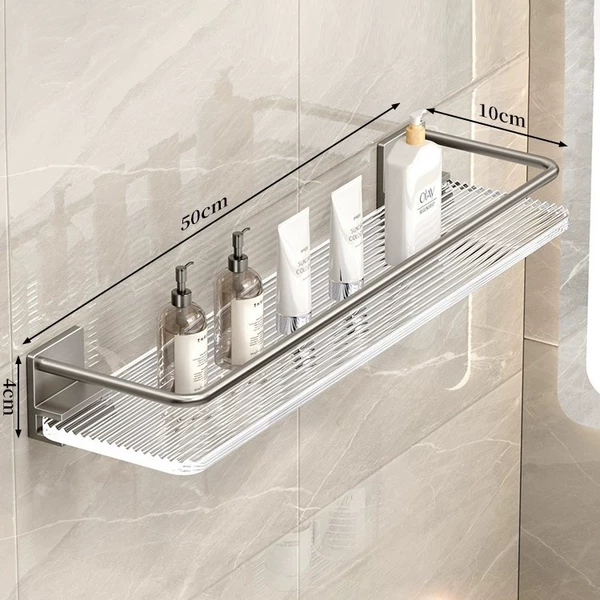 Acrylic + Gun Gray Single-layer Storage Rack 50cm (Water punching/Water-free punching dual use)