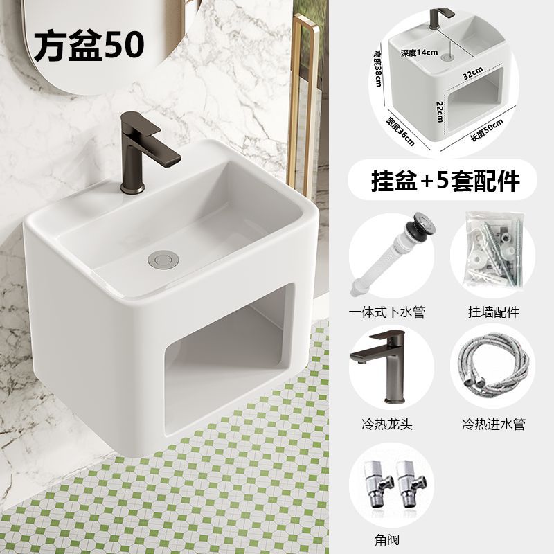 Crema de viento colgante tipo pared lavabo cerámico elíptico lavabo