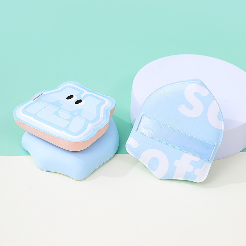 Fábrica personalizada en forma de escudo marshmallow polvo super suave espeso seco húmedo doble uso no reconoce esponja cosmética esponja de goma de polvo