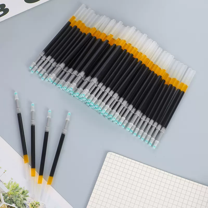 按动中性笔子弹头笔芯办公学习K35子弹型签字笔替换批发不断芯