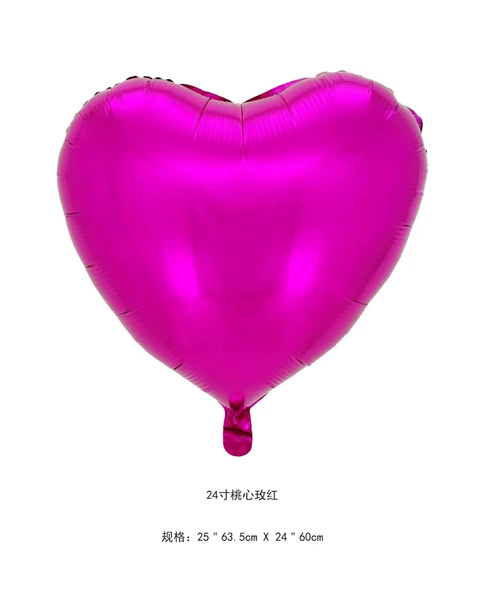 24 -inch peach heart rose red