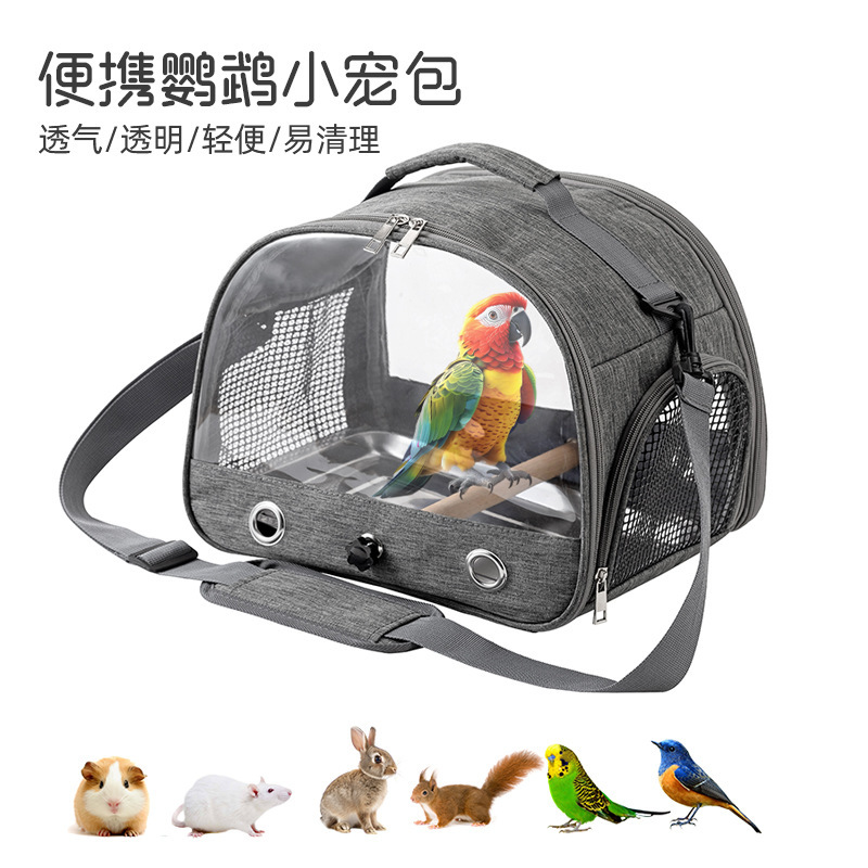 Cross-Border Parrot Travel Bag, Bird Carrier, Portable Bird Cage, Waterproof Hamster Cage, Foldable Pigeon Carrier, Small Pet Carrier for Cockatiels