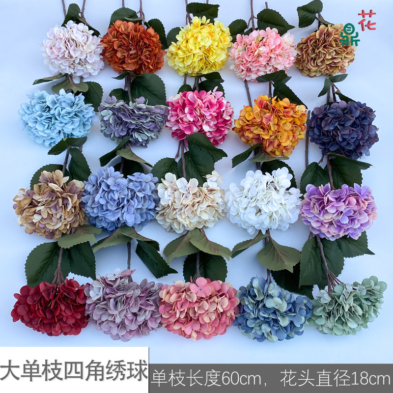 5 bouquets d'hortensias à quatre coins 7 petits hortensias