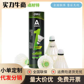 得力F2201安格耐特羽毛球白色羽毛球6只装家庭娱乐户外锻炼羽毛球