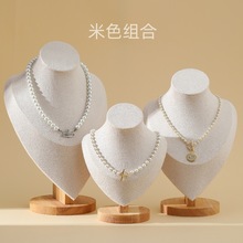 高档实木项链展示架模特人像脖子首饰架珠宝饰品拍照道具饰品摆摊
