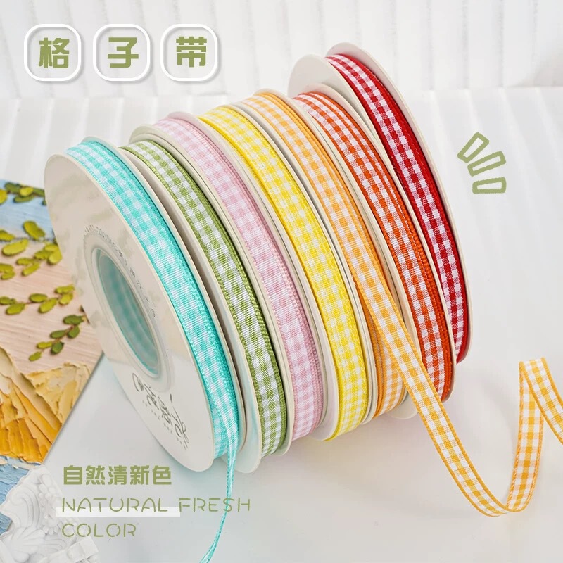 10mm Double-Sided Plaid Ribbon Bow Handmade Material Scottish Plaid Baking Gift Polyester Flower Packaging 10mm Double-Sided Plaid Ribbon Bow Handmade Material Scottish Plaid Baking Gift Polyester Flower Packaging