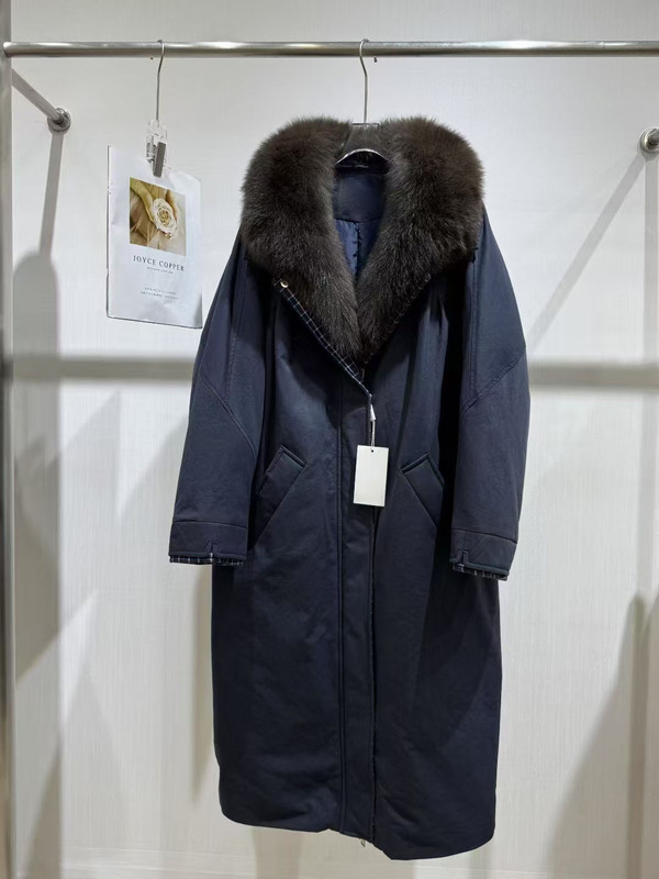 奢华欧货2025冬新款皮草狐狸毛领羽绒服女长款加厚时尚派克服外套|undefined