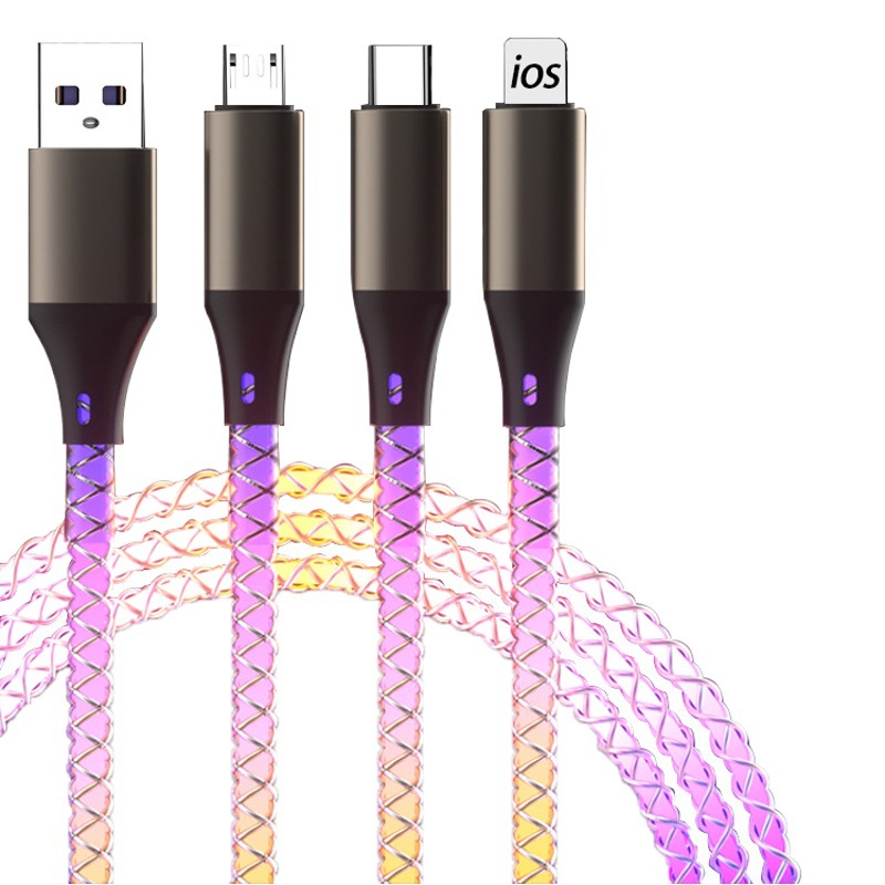 6A Cable de datos de coche de carga súper rápida para Apple Carga rápida 100W Xiaomi OPPO uno con tres cables de carga Regalo