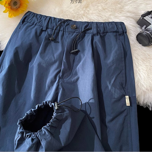 Japanese quick-drying combat pants for men, summer thin outdoor hiking high-street American sports parachute pants for couples women