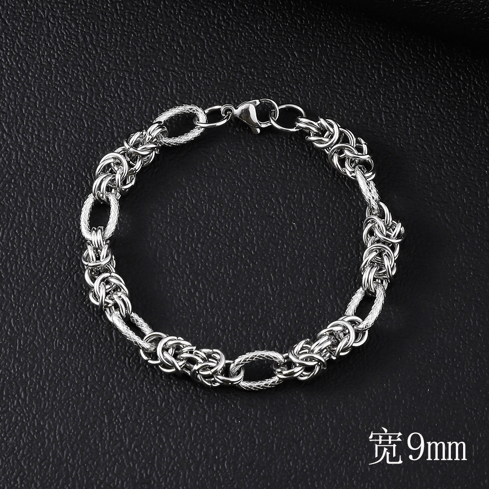 Stainless Steel Cuban Bracelet For Men Simple Bold Punk Style_voghion.com