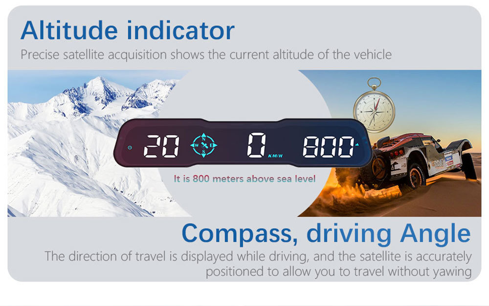 Car-mounted HUD head-up display, universal for cars, with Beidou GPS speedometer, multifunctional, high-definition, traditional Chinese, Hong Kong and Taiwan