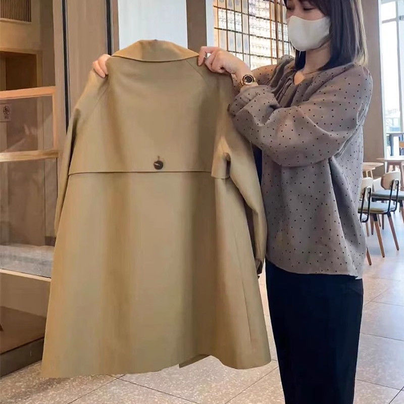 小个子中长款风衣女中长款新款春秋2025卡其色上衣外套|undefined
