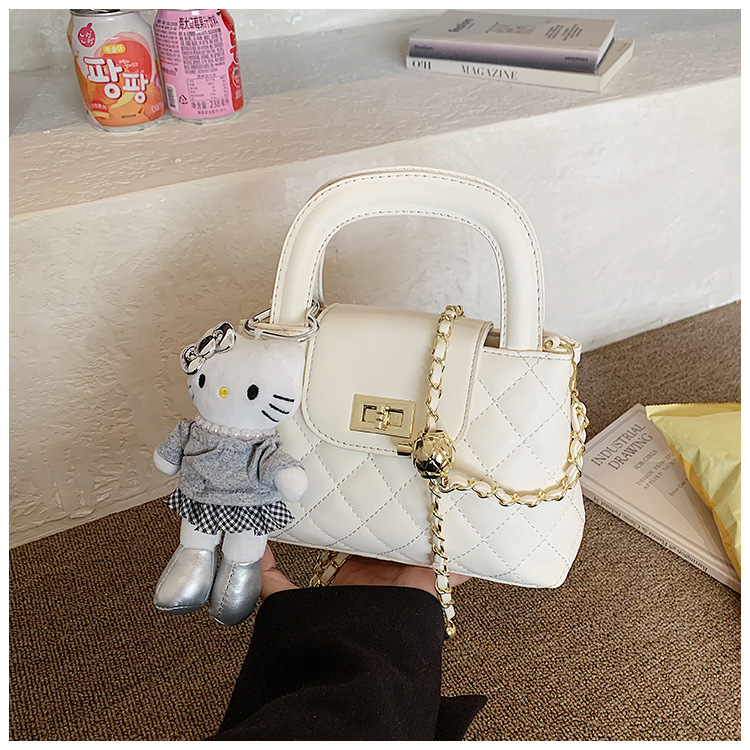 Bolso de mano de alta sensación para mujeres 2026 nueva textura de cadena de diamante bolso cuadrado ligero lujoso estilo extranjero bolso de hombro
