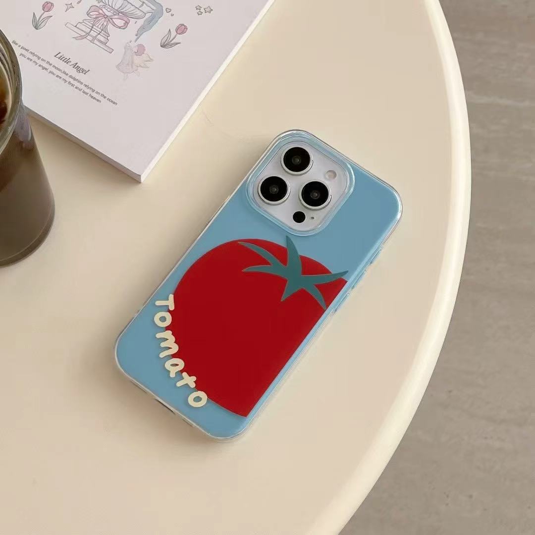 Tomates de una sola cáscara-fondo azul-dos en uno dmb