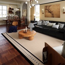 復古客廳地毯輕奢中古沙發茶幾墊家用卧室床邊毯法式防水防污地墊