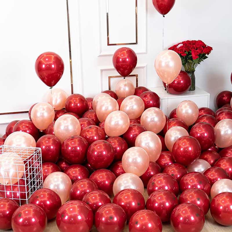 internet celebrity wedding room decoration suit red festive double-layer balloon wedding scene layout engagement wedding supplies complete collection