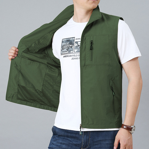 Spring and Autumn Multifunctional Pocket Quick-Dry Waterproof Men's Outdoor Collar Fishing and Photography Jacket 1906