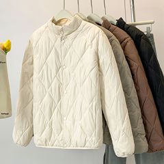 短い綿の服の女性の立襟の越境する冬の菱の形の格の保温のファッションの韓系の怠惰な風のカジュアルな百合の綿の服の女性