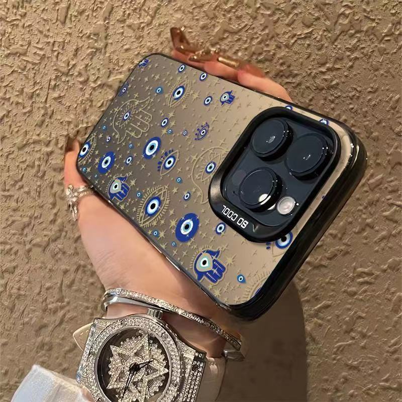 Marca de moda ojos azules para iPhone 16 funda para teléfono móvil Apple 15promax/14 transfronterizo 13pro12 Europa y América 11