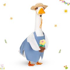 ブルーオーバーオールガチョウコスチューム 23inch 小さなガチョウポーチガチョウコスチューム屋外庭芝生アート装飾用