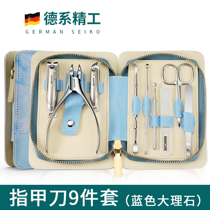 Set de 9 piezas de mármol azul