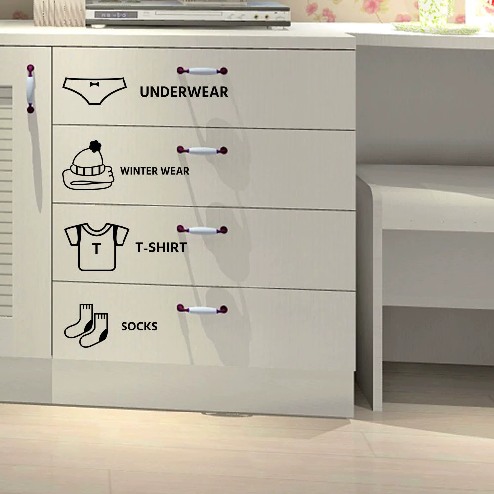PH5289 Clothes Socks Drawer Storage Sign Bedroom Room Home Background Decoration Wall Stickers Cross-border Removable