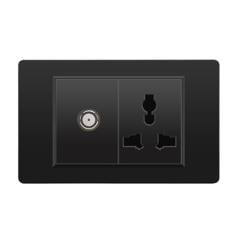 外国貿易スイッチソケット黒 PC パネル壁東南アジアタイ 6 穴台湾ソケット 20Wtype-c|undefined